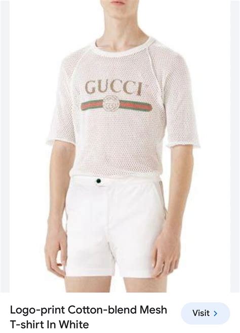 gucci white mesh shirt|plain white Gucci shirt.